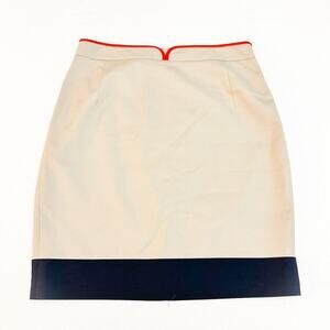 T Tahari Beige Pencil Laced Back Detail Straight Skirt Size 12
